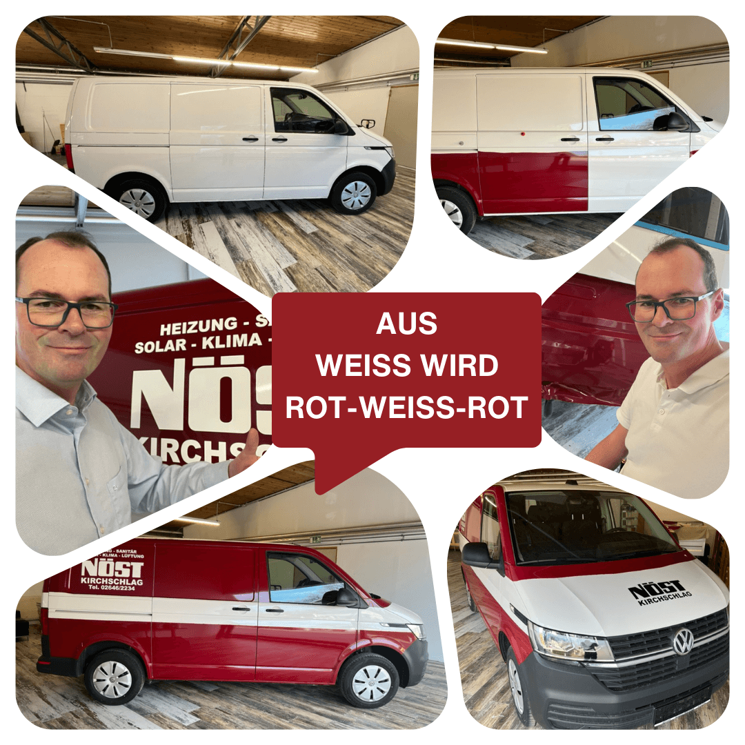 Aus weiß wird rot-weiß-rot VW Transporter